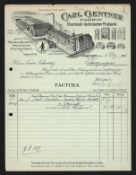 Rechnung Göppingen 1902, Carl Gentner, Fabrik Chemisch-technischer Producte, Fabrik- Und Produktansicht, Schutzmarke  - Altri & Non Classificati