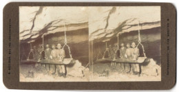 Stereo-Fotografie R. Neilson, Johannesburg, Bergmänner / Kumpel Beladen Rutsche Untertage, Bergbau  - Métiers