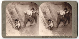 Stereo-Fotografie Fotograf Unbekannt, London, R. E.`s Mine Counter Mine Messines Ridge, Ypres, Bergbau  - Métiers