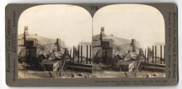 Stereo-Fotografie Keystone View Co., Meadville / PA., Shaft House, Smelter And Tailing Pile, Zinc And Lead Mines Bergb  - Métiers