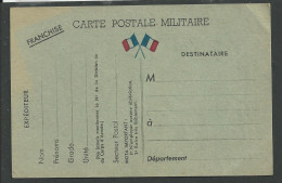 Carte Postale Militaire Neuve - Timbres De Franchise Militaire