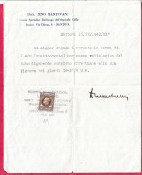 RICEVUTA FISCALE PRESTAZIONE MEDICA - MANTOVA*15.IV.1942* - MARCA DA BOLLO LIRE 1,00 - Italy