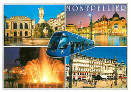 34 - Montpellier - Multivues - Fontaine Des 3 Grâces - Jets D'eau - Tramway - CPM - Voir Scans Recto-Verso - Montpellier