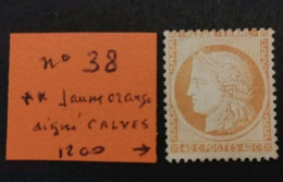 FRANCE CERES SIEGE DE PARIS N 38 JAUNE ORANGE NEUF** SIGNE CALVES COTE +1275€ - 1870 Asedio De Paris