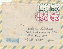Brazil Cover - 1972 1975 - Numeral And Post Office Emblem Luminescent - Cartas & Documentos