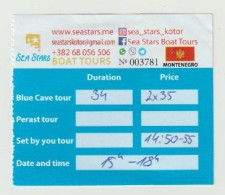 Carte D'entrée-toegangskaart-ticket: Sea Stars Boat Tours Montenegro (MNE) - Biglietti D'ingresso