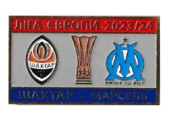 Badge Pin: UEFA Europa League 2023-24 FC Shakhtar Donetsk Ukraine - Olympique Marseille France - Voetbal