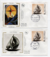 - 2 FDC ANTOINE PEVSNER : Monde & Rencontre Des Planètes - PARIS 14.11.1987 - - Andere & Zonder Classificatie