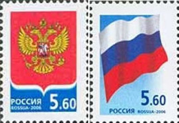 Russia 2006 State Coat Of Arms And Flag Definitives Set Of 2 Stamps MNH - Unused Stamps