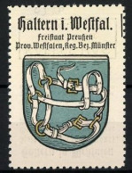 Reklamemarke Haltern I. Westf., Freistaat Preussen, Prov. Westfalen, Reg.-Bez. Münster, Wappen  - Cinderellas