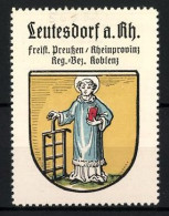 Reklamemarke Leutesdorf A. Rh., Freistaat Preussen, Rheinprovinz, Reg.-Bez. Koblenz, Wappen  - Cinderellas