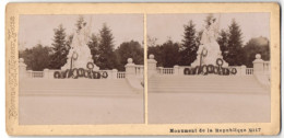 Vue Stéréoscopique-Photo Robert Logle,  Vue De Paris, Monument De La Republique  - Stereoscopio