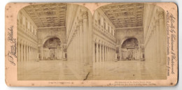 Stereo-Foto J. F. Jarvis, Washington, Ansicht Rom, Das Innere Der St. Pauls Kirche  - Stereoscopio