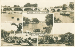 London 1957; Greetings From Richmond, Multi View - Circulated. (Frith & Co. - Reigate) - London Suburbs