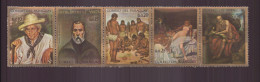 PARAGUAY 1 BANDES DE 5 TIMBRES  NEUF SANS CHARNIERE THEME ART TABLEAU - Paraguay