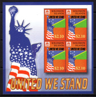 Solomon Islands 2002 United We Stand - Support For Victims Of 9/11 Sheetlet MNH (SG 1017) - Solomoneilanden (1978-...)