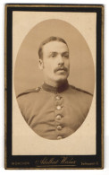 Fotografie Adalbert Werner, München, Dachauerstr. 6, Soldat Mit Oberlippenbart In Uniform  - Anonymous Persons