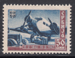 Germany Occupation Of Serbia - Serbien 1943 Airplane Mi#98 Mint Never Hinged - Occupation 1938-45