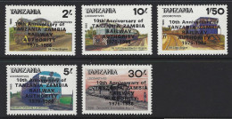 A06 - Tanzania - 1987 - SG 418/422 MNH - Locomotives - The 10th Anniversary Of Railway Authority For Zambia And Tanzania - Treinen