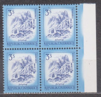 1978 , Mi 1596 ** (4) - 4er Block Postfrisch - Freimarke : Schönes Österreich - Bischofsmütze Im Dachsteinmassiv - Unused Stamps