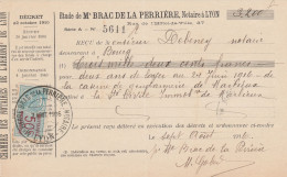 LYON - RHONE - NOTAIRE BRAC DE LA PERRIERE - RECU EN 1916 - Other & Unclassified