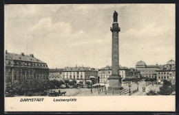 AK Darmstadt, Louisenplatz Mit Säulendenkmal  - Darmstadt