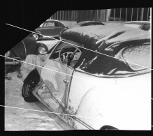 Orig. XL Foto 60er Jahre Unfallwagen VW Volkswagen Karmann Ghia Coupe Typ 14 ? VW Accident Car - Auto's