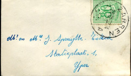 Kleine Envelop / Petite Enveloppe Naar Ieper, Met N° 857 - Covers & Documents