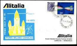 Italia - First Flight Roma-Milano-Caracas - Airmail