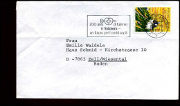 Switzerland - Cover To Zell/Wiesental, Germany - Lettres & Documents