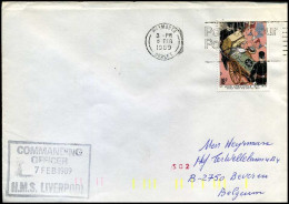 Great-Britain - Cover To Beveren, Belgium - H.M.S. Liverpool - Storia Postale