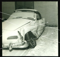 Orig. XL Foto 60er Jahre Unfallwagen VW Volkswagen Karmann Ghia Coupe Typ 14 ? VW Accident Car - Auto's