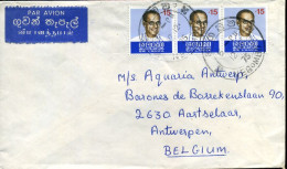 Sri Lanka - Cover To Aartselaar, Belgium - Sri Lanka (Ceylon) (1948-...)