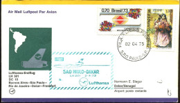 Brasil - First Flight Lufthansa Buenas Aires-Sao Paulo-Rio De Janeiro-Dakar-Frankfurt - Cartas & Documentos