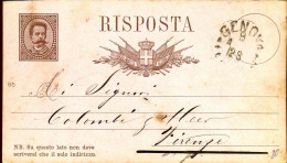 Cartolina Postale : From Genova To Firenze - Marcofilía