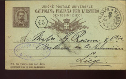 Cartolina Postale : From Genova To Liège, Belgium - Marcofilía