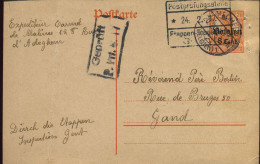 Postkaart : Van Mechelen Naar Gand -- "Dürch Die Etappen Inspection Gent" - OC1/25 General Government