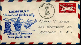USA - Cover To Newark - Elizabeth, N.J. The Rail And Harbor City - 2c. 1941-1960 Cartas & Documentos