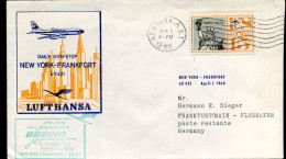 USA - Daily Non-stop New York - Frankfurt, Lufthansa - 2c. 1941-1960 Cartas & Documentos