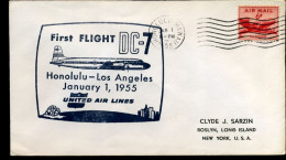 USA - First Flight Honolulu-Los Angeles, United Air Lines - 2c. 1941-1960 Cartas & Documentos