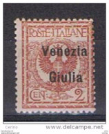 VENEZIA  GIULIA:  1918/19  SOPRASTAMPATO  -  2 C. ROSSO  BRUNO  L. -  SASS. 20 - Venezia Giulia