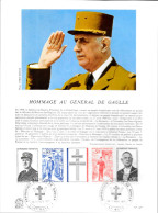 D371 - BANDE 1698A SUR CARTE DE METZ DU 11/11/71 - HOMMAGE AU GENERAL DE GAULLE - Cachets Commémoratifs