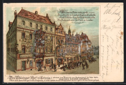 Lithographie Leipzig, Gasthaus Thüringer Hof  - Leipzig