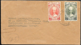 Malaya Kelantan Kota Bahru Cover Mailed To Czechoslovakia 1938. 12c Rate. Malaysia. Company Handstamp - Kelantan