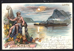 AK Loreleyfelsen Und Vater Rhein  - Fairy Tales, Popular Stories & Legends