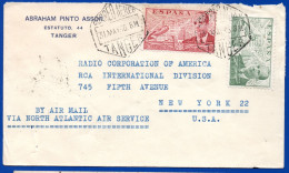 3633.1946 COVER TANGER/TANGIER TO NEW YORK - Spaans-Marokko