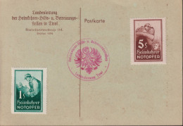 1945 AK °= Landesleitung Der Heimkehrer Hilfs Und Betreuungsstellen In Tirol, 2 Vignetten 1+5 S - Covers & Documents