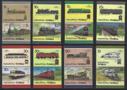 A14 - Nukufetau Tuvalu - 1987 - SG 91/106 MNH - Leaders Of The World - Railway Locomotives - Treni