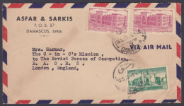 Syria 1953 Used Cover To Commander In Chief Mission, Soviet Forces Of Occupation, British Army Of Rhine, BOAR, London - Syria