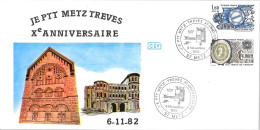 D366 - LETTRE DE METZ DU 06/11/82 - J.E PTT METZ TREVES - Cachets Commémoratifs